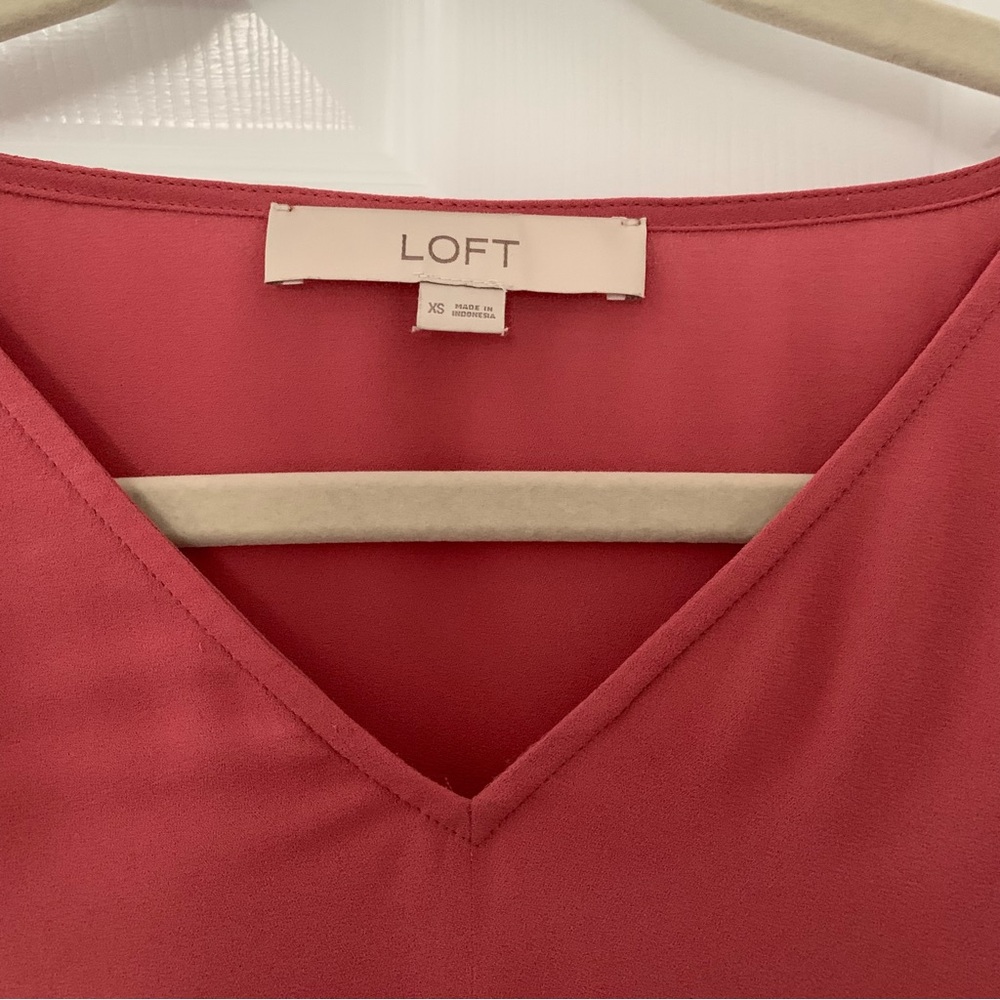 LOFT Pink Bell Sleeve Blouse - Picture 3 of 4